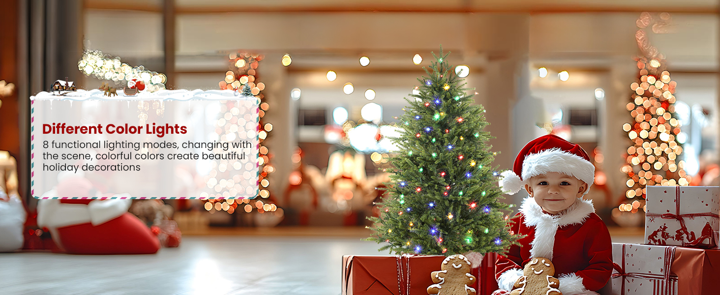 small christmas tree with lights