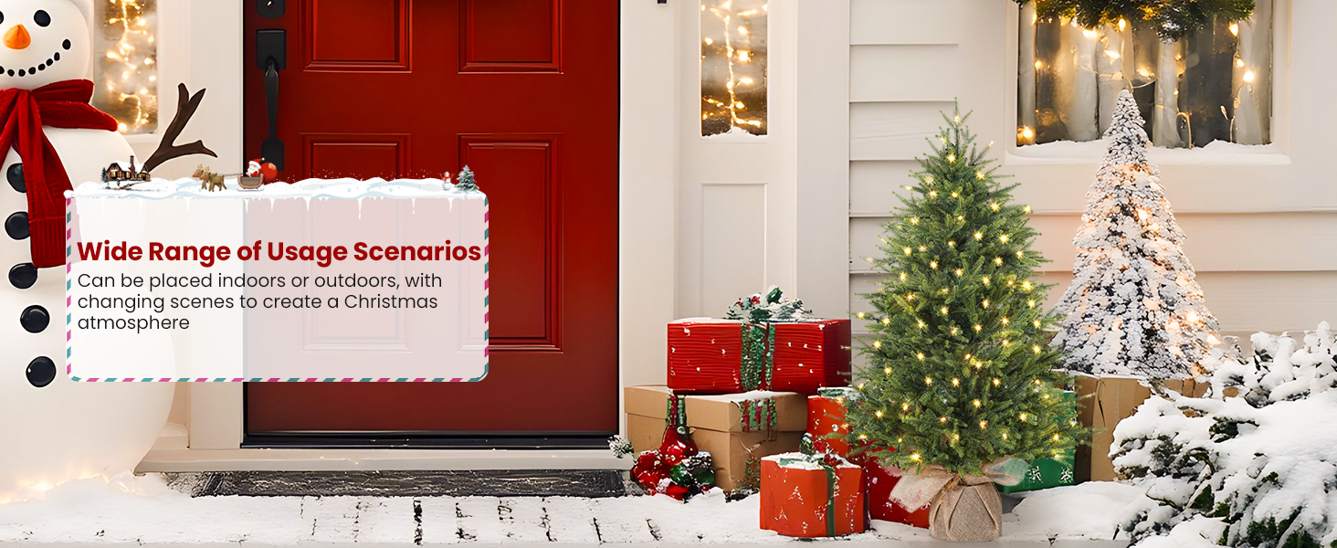 small christmas tree with lights