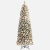 Flocked Spruce Warm White Lights Pencil Artificial Christmas Trees |7 Sizes Available