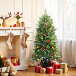 Alternative view of 4ft Pre-lit Colored LED Changing Lights Artificial Christmas Tree Mini Entrance Christmas Tree with Remote-2 Packs