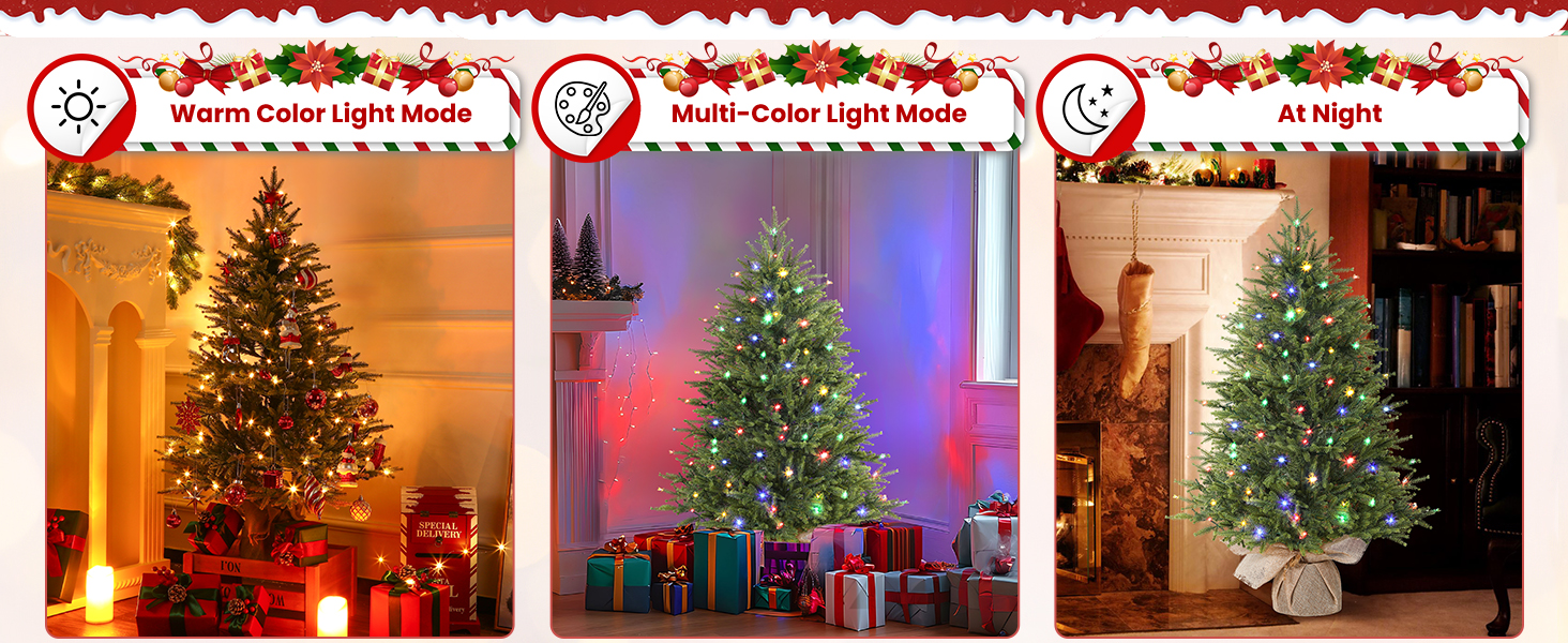 small christmas tree with lights