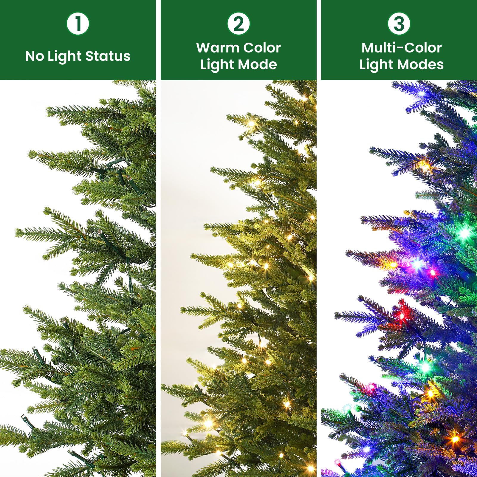 Realistic Artificial Small Tabletop Christmas Tree with Multi-Color Lights and Remote - Image 3