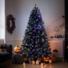 4ft Black Artificial Christmas Tree with LED Color-Changing Lights and Remote