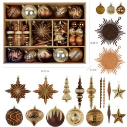 Alternative view of 80pcs Bronze Copper Gold Christmas Balls Ornaments Set with Lanyards